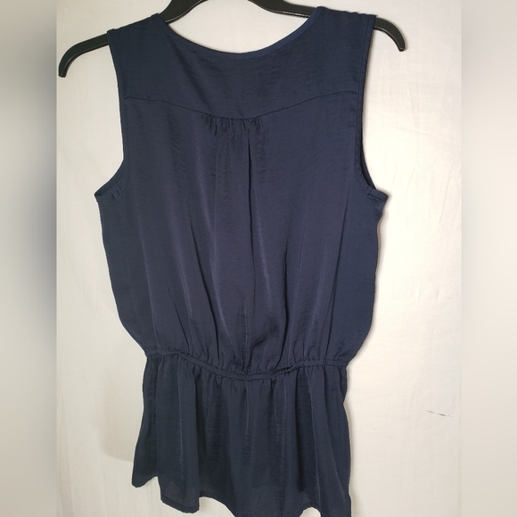 DIP Navy Sleeveless Waist Drawstring  Shirt Sz S - Picture 4 of 7
